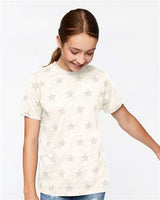 Code Five Youth Star Print Tee - Code Five 2229 Natural Heather Star XS Short Sleeve T-Shirts
