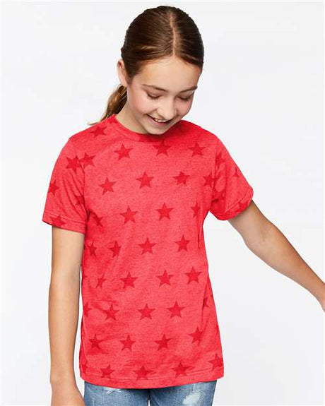 Code Five Youth Star Print Tee - Code Five 2229 Red Star XS Short Sleeve T-Shirts