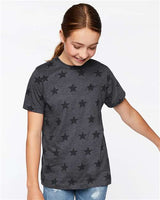 Code Five Youth Star Print Tee - Code Five 2229 Smoke Star XS Short Sleeve T-Shirts
