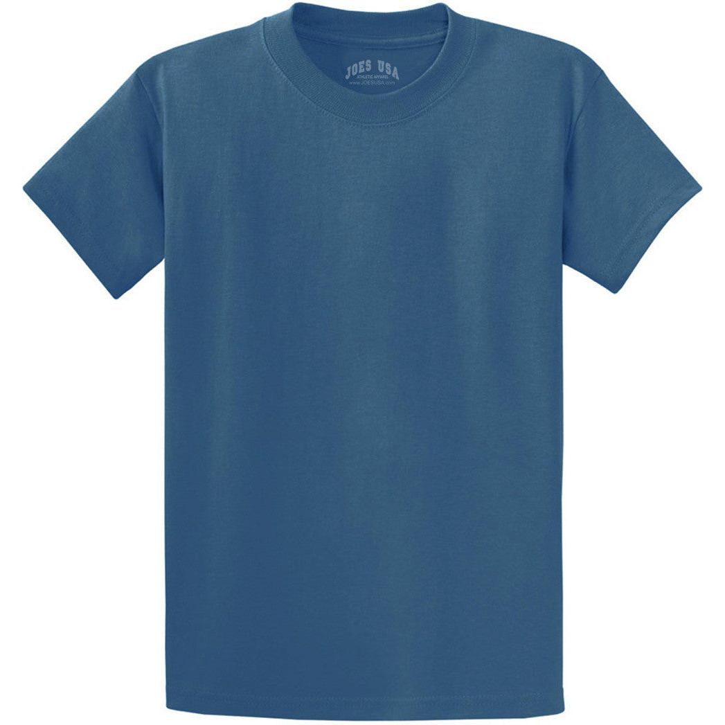 Men's Durable 100% Heavyweight Cotton T-Shirts in Regular, Big, and Tall Sizes Joe's USA Men's Apparel - Colonial Blue