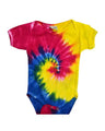 Colortone Infant Tie - Dyed Onesie - Colortone 5100 Spiral Rainbow 18M