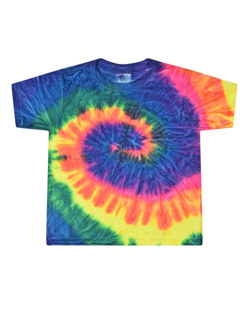Colortone Toddler Tie - Dyed T-Shirt - Colortone 1160 Neon Rainbow 2T Short Sleeve T-Shirts