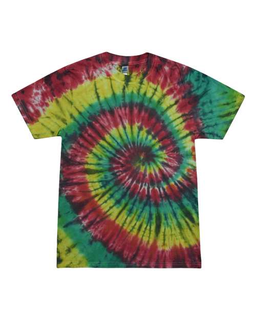 Colortone Unisex Festival Tie - Dyed Burnout T-Shirt - Colortone 1090 Rasta S Short Sleeve T-Shirts