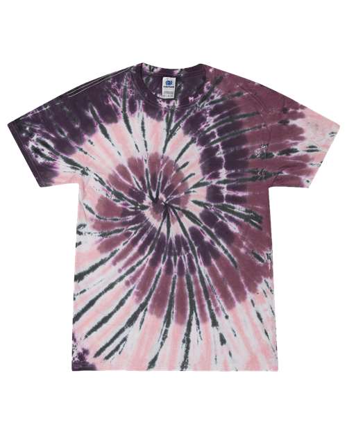 Colortone Unisex Multi - Color Tie - Dyed T-Shirt - Cherry Cola - Colortone 1000 Cherry Cola S Short Sleeve T-Shirts