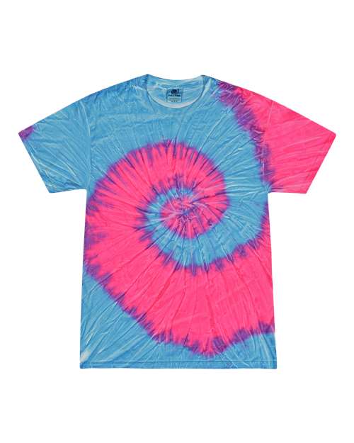 Colortone Unisex Multi - Color Tie - Dyed T-Shirt - Colortone 1000 Flo Blue/ Pink S Short Sleeve T-Shirts