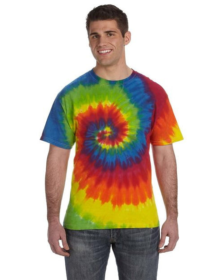 Colortone Unisex Multi - Color Tie - Dyed T-Shirt - Colortone CD1000 Fire S Short Sleeve T-Shirts