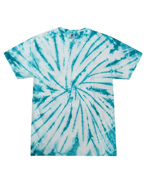 Colortone Unisex Multi - Color Tie - Dyed T-Shirt - Colortone CD1000 White/ Turquoise S Short Sleeve T-Shirts