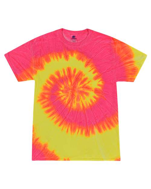 Colortone Unisex Multi - Color Tie - Dyed T-Shirt - Fluorescent Swirl - Colortone 1000 Fluorescent Swirl S Short Sleeve T-Shirts