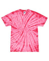 Colortone Unisex Multi - Color Tie - Dyed T-Shirt - Spider Pink - Colortone 1000 Spider Pink S Short Sleeve T-Shirts