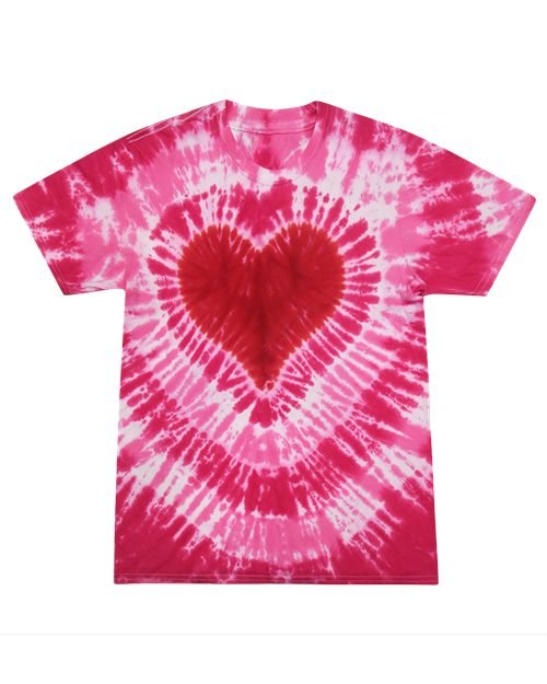Colortone Unisex Shapes Tie - Dyed T-Shirt - Colortone 1150 Multicolor Heart S Short Sleeve T-Shirts