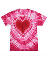 Colortone Unisex Shapes Tie - Dyed T-Shirt - Colortone 1150 Pink Heart S Short Sleeve T-Shirts
