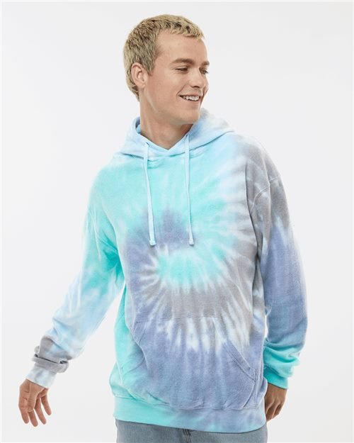 Colortone Unisex Tie - Dyed Cloud Fleece Hooded Sweatshirt - Colortone 8600 Blue Ocean S Sweatshirts