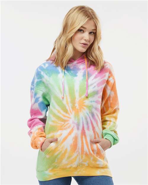 Colortone Unisex Tie - Dyed Cloud Fleece Hooded Sweatshirt - Colortone 8600 Eternity S Sweatshirts