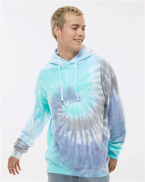 Colortone Unisex Tie - Dyed Cloud Fleece Hooded Sweatshirt - Colortone 8600 Glacier S Sweatshirts
