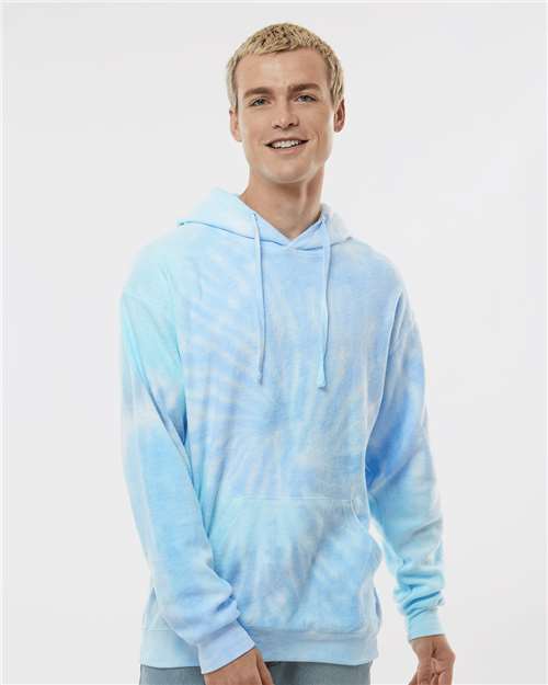 Colortone Unisex Tie - Dyed Cloud Fleece Hooded Sweatshirt - Colortone 8600 Lagoon S Sweatshirts