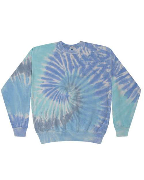 Colortone Unisex Tie - Dyed Fleece Crewneck Sweatshirt - Colortone 8100 Lagoon S Crewneck Sweatshirts