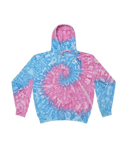 Colortone Unisex Tie - Dyed Full - Zip Hooded Sweatshirt - Colortone 8888 Athens XS Zip Hoodies