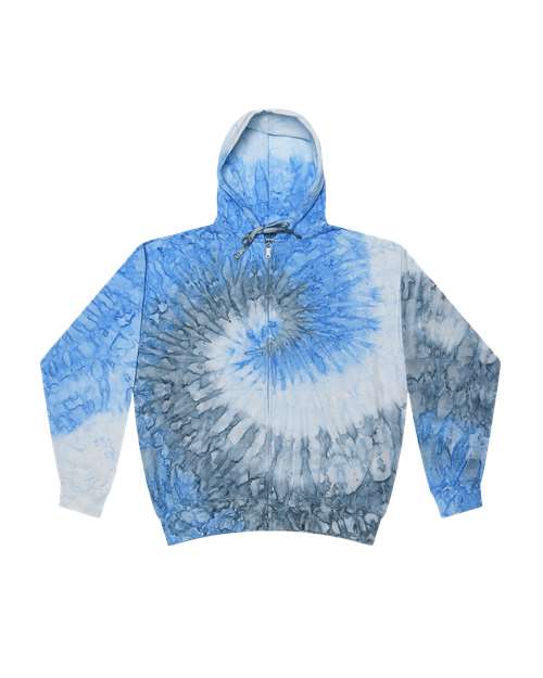 Colortone Unisex Tie - Dyed Full - Zip Hooded Sweatshirt - Colortone 8888 Santorini XS Zip Hoodies