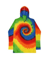 Colortone Unisex Tie - Dyed Hooded Long Sleeve T-Shirt - Colortone 2777 Moondance Red S Long Sleeve T-Shirts