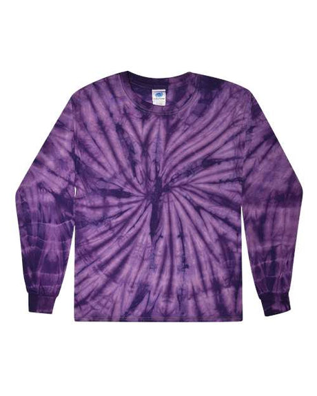 Colortone Unisex Tie - Dyed Long Sleeve T-Shirt - Colortone 2000 Spider Purple S Long Sleeve T-Shirts