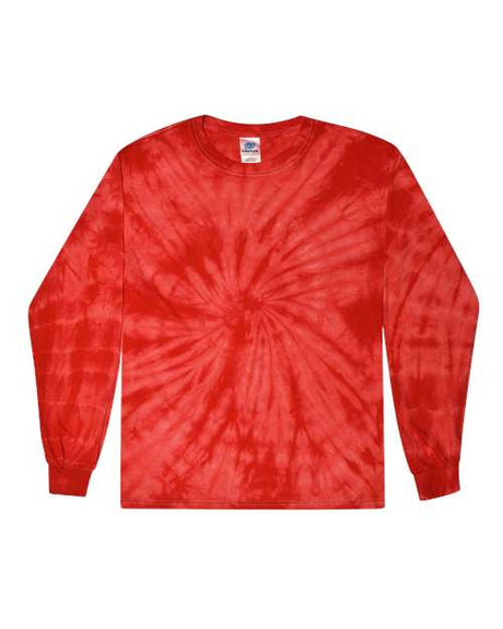 Colortone Unisex Tie - Dyed Long Sleeve T-Shirt - Colortone 2000 Spider Red S Long Sleeve T-Shirts