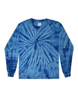 Colortone Unisex Tie - Dyed Long Sleeve T-Shirt - Colortone 2000 Spider Royal S Long Sleeve T-Shirts