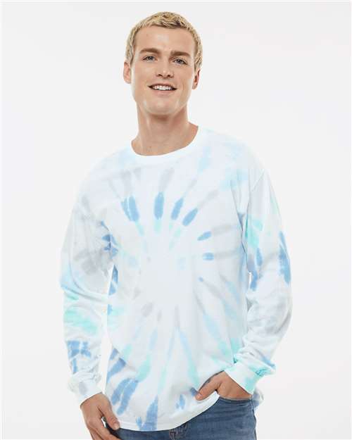 Colortone Unisex Tie - Dyed Long Sleeve T-Shirt - Glacier - Colortone 2000 Glacier S Long Sleeve T-Shirts