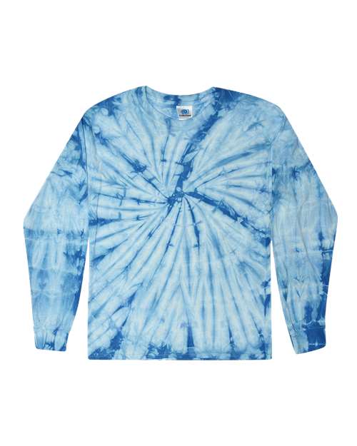 Colortone Unisex Tie - Dyed Long Sleeve T-Shirt - Spider Baby Blue - Colortone 2000 Spider Baby Blue S Long Sleeve T-Shirts