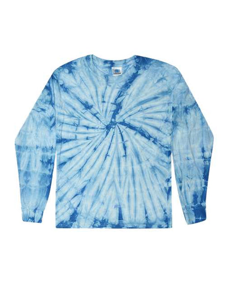 Colortone Unisex Tie - Dyed Long Sleeve T-Shirt - Spider Baby Blue - Colortone 2000 Spider Baby Blue S Long Sleeve T-Shirts