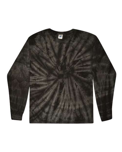 Colortone Unisex Tie - Dyed Long Sleeve T-Shirt - Spider Black - Colortone 2000 Spider Black S Long Sleeve T-Shirts