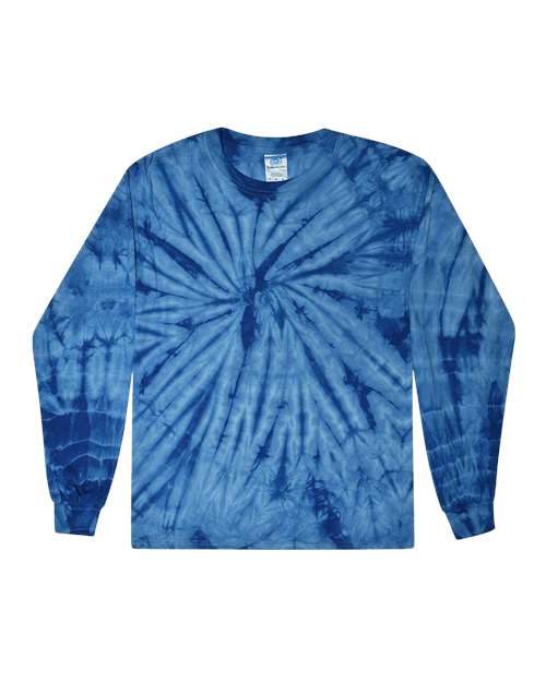 Colortone Unisex Tie - Dyed Long Sleeve T-Shirt - Spider Royal - Colortone 2000 Spider Royal S Long Sleeve T-Shirts