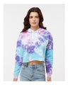 Colortone Women's Tie - Dyed Crop Hooded Sweatshirt - Colortone 8333 Cotton Candy XS Sweatshirts