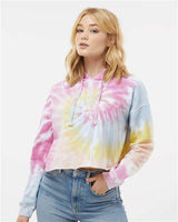 Colortone Women's Tie - Dyed Crop Hooded Sweatshirt - Colortone 8333 Desert Rose XS Sweatshirts