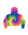 Colortone Women's Tie - Dyed Crop Hooded Sweatshirt - Colortone 8333 Neon Rainbow XS Sweatshirts