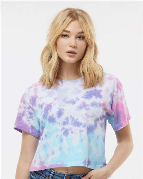Colortone Women's Tie - Dyed Crop T-Shirt - Colortone 1050 Cotton Candy XS Short Sleeve T-Shirts