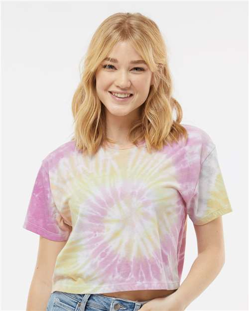 Colortone Women's Tie - Dyed Crop T-Shirt - Colortone 1050 Desert Rose XS Short Sleeve T-Shirts