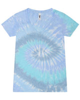 Colortone Women's Tie - Dyed V - Neck T-Shirt - Colortone 1075 Lagoon XS Short Sleeve T-Shirts