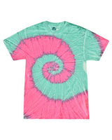 Colortone Youth Multi - Color Tie - Dyed T-Shirt - Colortone 1000Y Mint Fusion XS Short Sleeve T-Shirts