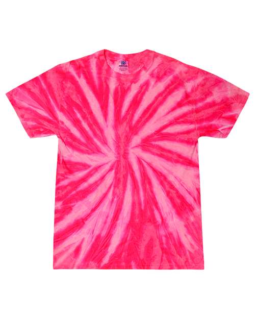 Colortone Youth Multi - Color Tie - Dyed T-Shirt - Colortone 1000Y Neon Bubblegum XS Short Sleeve T-Shirts