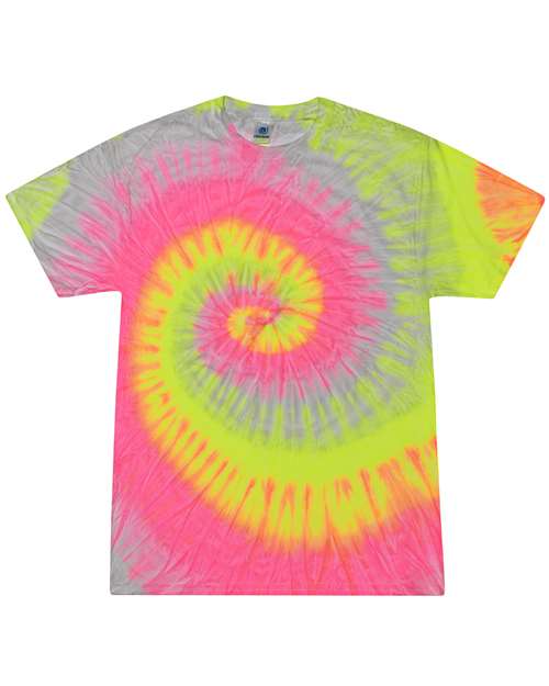Colortone Youth Multi - Color Tie - Dyed T-Shirt - Colortone CD1000Y Silver Rainbow XS Short Sleeve T-Shirts