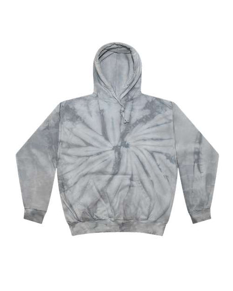 Colortone Youth Tie - Dyed Hooded Sweatshirt - Colortone 8777Y Spider Silver XS Sweatshirts