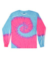 Colortone Youth Tie - Dyed Long Sleeve T-Shirt - Colortone 2000Y Flo Blue/ Pink XS Long Sleeve T-Shirts