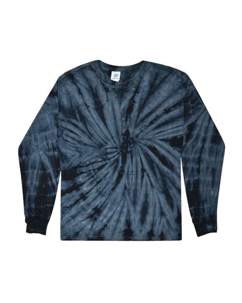 Colortone Youth Tie - Dyed Long Sleeve T-Shirt - Colortone 2000Y Spider Navy XS Long Sleeve T-Shirts