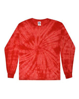 Colortone Youth Tie - Dyed Long Sleeve T-Shirt - Colortone 2000Y Spider Red XS Long Sleeve T-Shirts