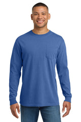 COMFORT COLORS ® Heavyweight Ring Spun Long Sleeve Pocket Tee. 4410 - Comfort Colors 4410 Flo Blue S Short Sleeve T-Shirts