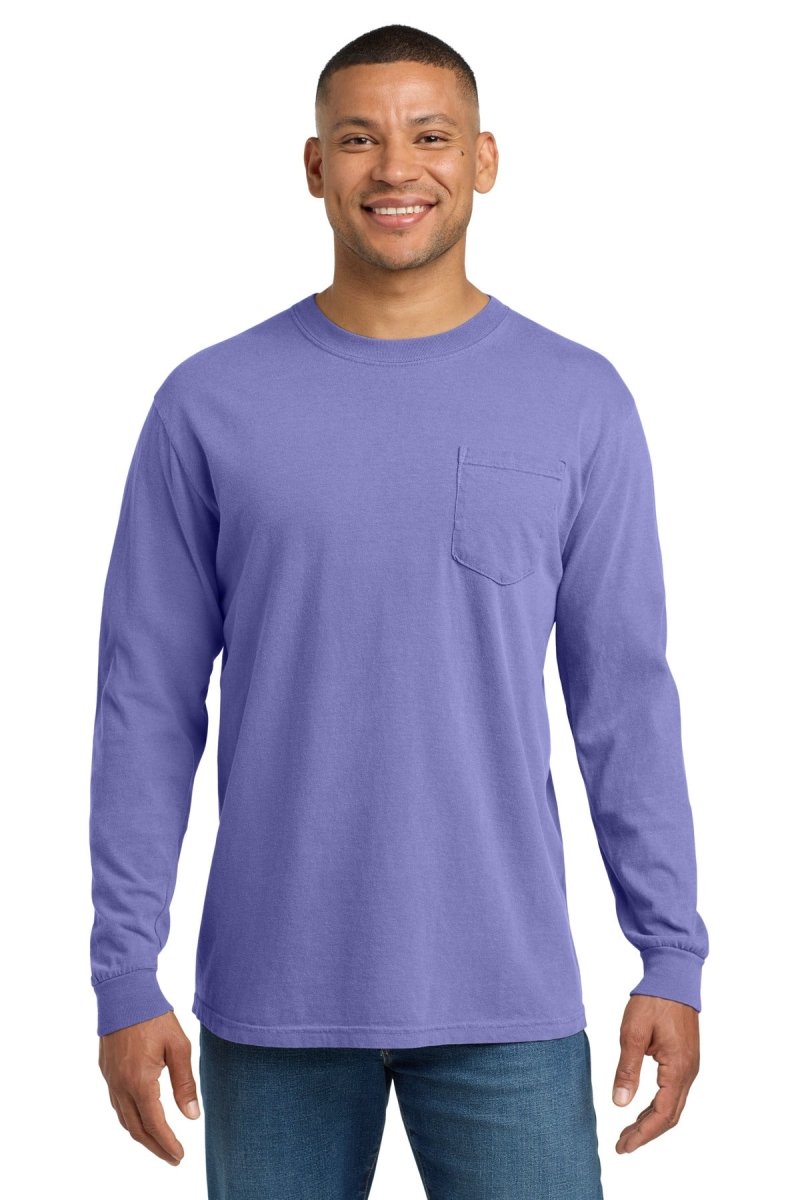 COMFORT COLORS ® Heavyweight Ring Spun Long Sleeve Pocket Tee. 4410 - Comfort Colors 4410 Violet S Short Sleeve T-Shirts