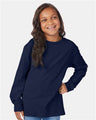 ComfortWash by Hanes Youth Garment - Dyed Long Sleeve T-Shirt - ComfortWash by Hanes GDH275 Navy XS Long Sleeve T-Shirts