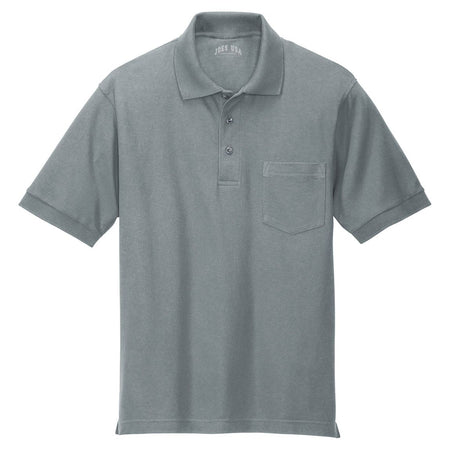 Joe's USA Men's Tall Silk Touch Polo with Pocket Polos/Knits Joe's USA Cool Grey Large Tall