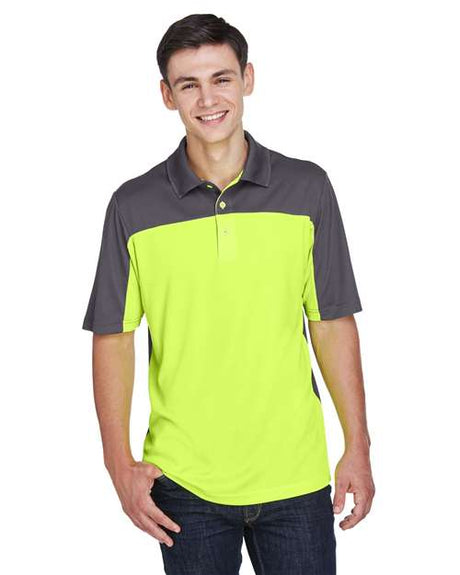 CORE365 Men's Balance Colorblock Performance Piqué Polo - CORE365 CE101 Safety Yellow/ Carbon S