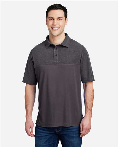 CORE365 Men's Fusion ChromaSoft™ Colorblock Polo - CORE365 CE112C Carbon/ Carbon Heather S